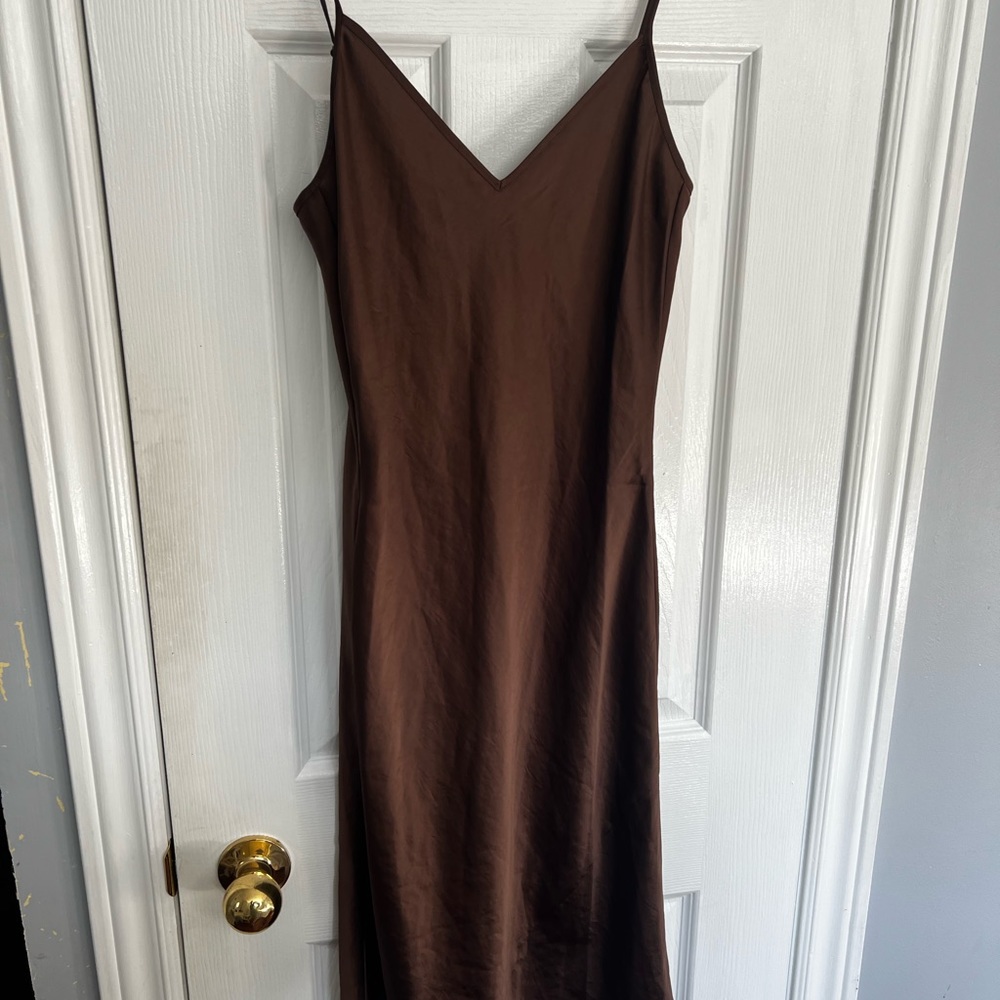 Aritzia only slip brown dress